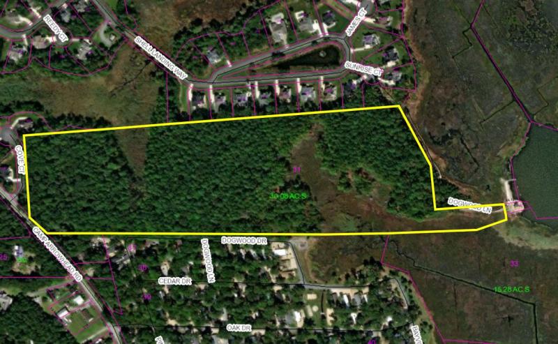 The Terrapin Island subdivision would be built on a 32-acre parcel located between the Bayfront at Rehoboth, above, and West Bay, below, communities off Camp Arrowhead Road. PENNONI ASSOC. GRAPHIC